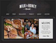 Tablet Screenshot of milkandhoneymarket.com